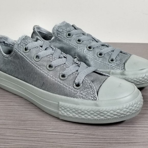 Converse Chuck Taylor All Star Mono Ox, Grey Canvas, Little Kid Size 13 / 31 - Picture 3 of 10